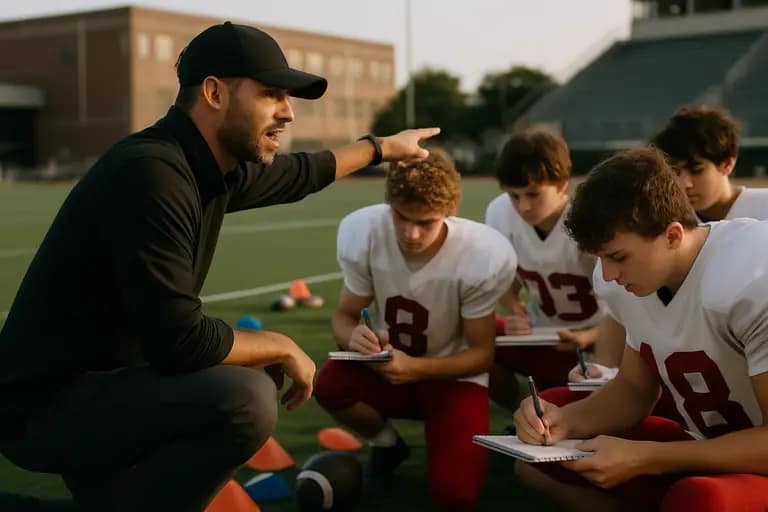 Baseball player reviewing swing video with a coach after practice