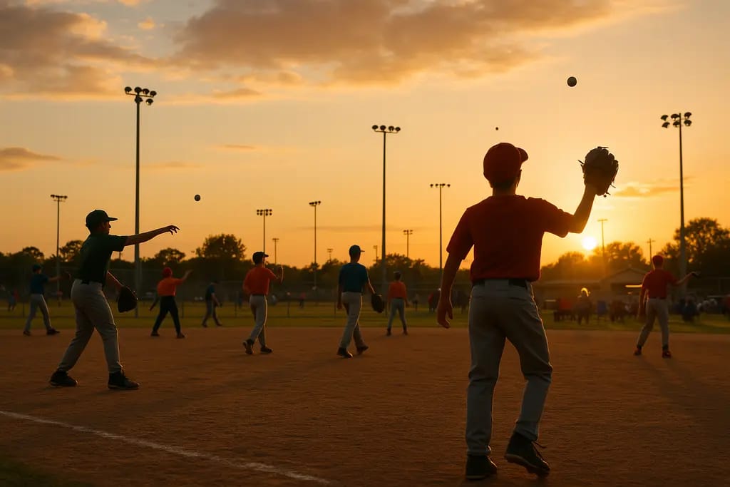 Youth players warm up for Baseball Youth All-American Games in Conroe