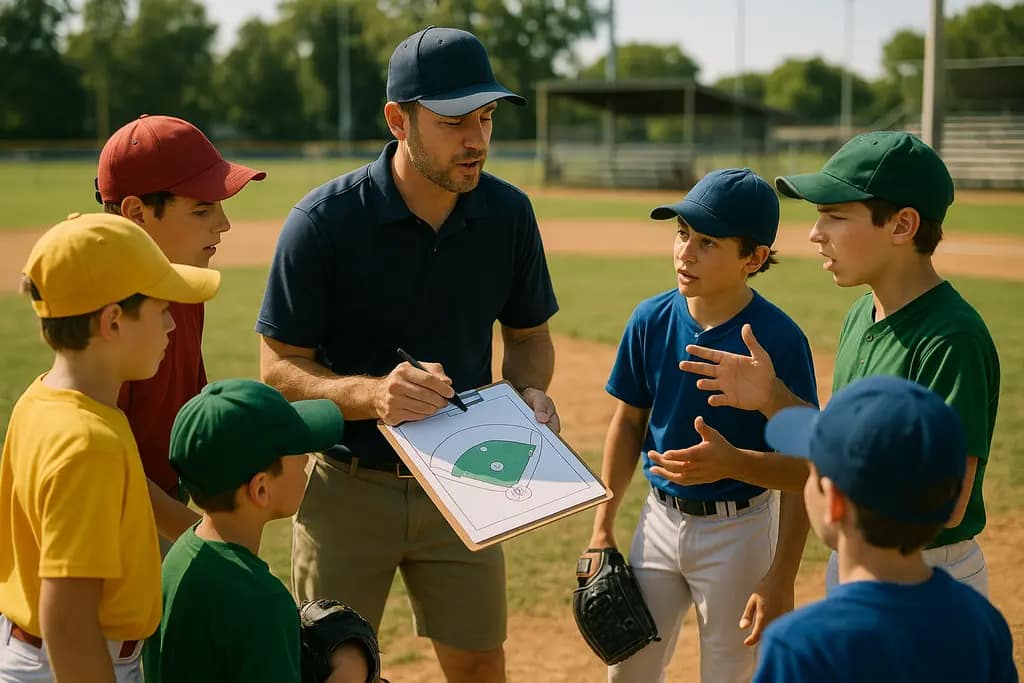 Youth baseball players applying Summer Slam lessons during a tournament warmup
