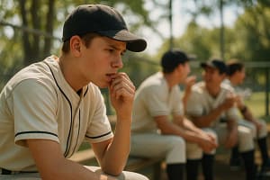 Baseball parent support during a youth game from the fence line