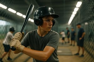 Texas Baseball Tryouts with youth players warming up on an infield
