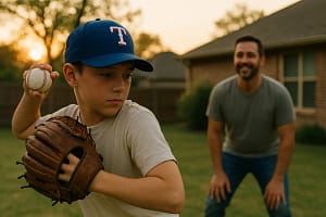 Texas high school infielder fielding ground balls after Rangers draft selections