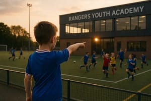 Rangers Youth Academy players gather on a Texas baseball field after practice