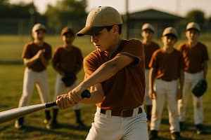 Rocker B Scouting players warming up before a Texas youth baseball tournament