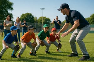 Summer Slam Lessons from youth baseball players warming up at a Texas tournament field