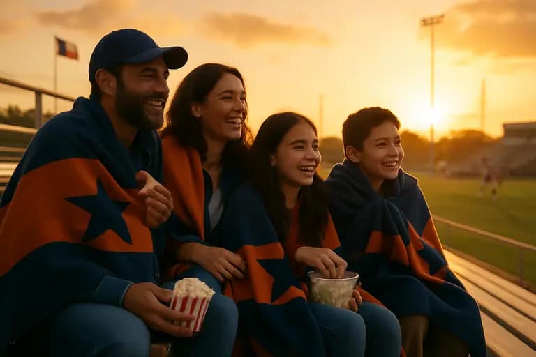 Baseball family carries gear toward a field before a regional youth game