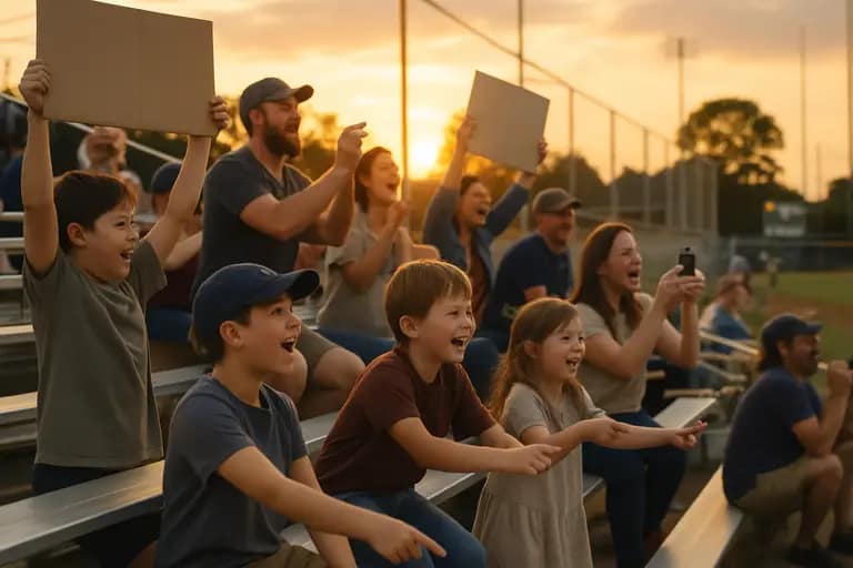 Parents watching a high school baseball practice from outside the fence